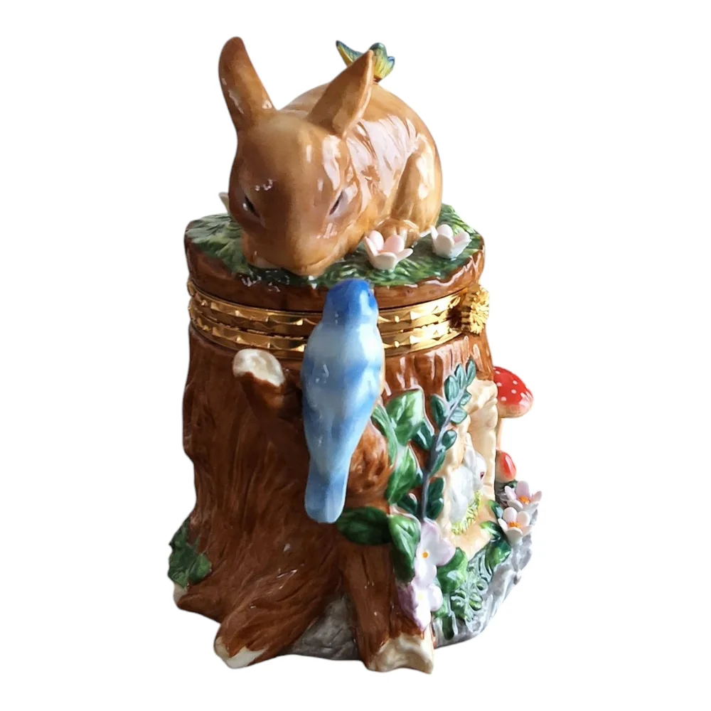 Charming Rabbit and Bird Trinket Box - Picture 3 of 8